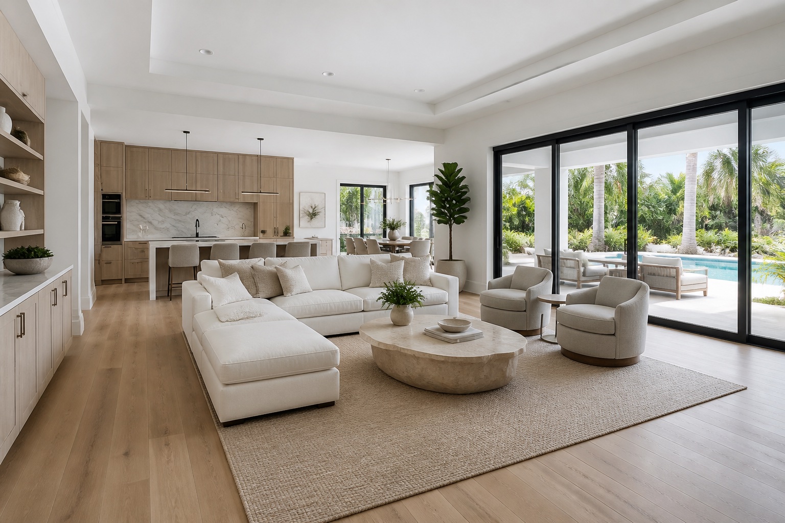 Open-plan residential architecture and interior design