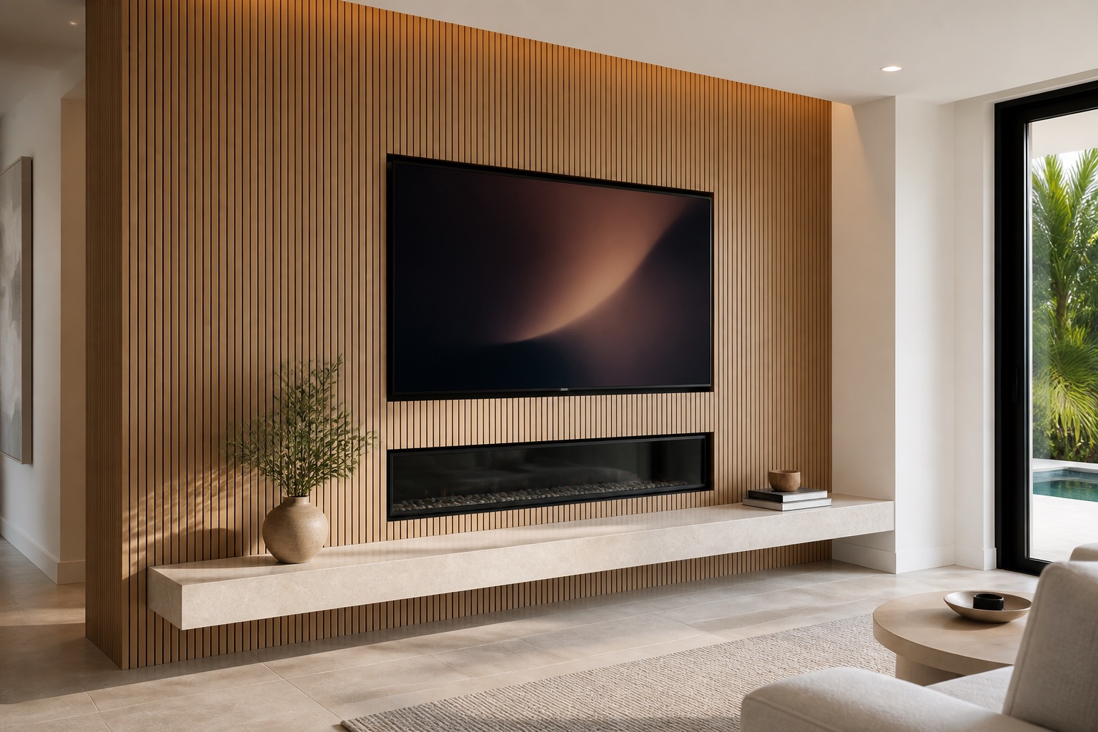 Contemporary custom media wall design